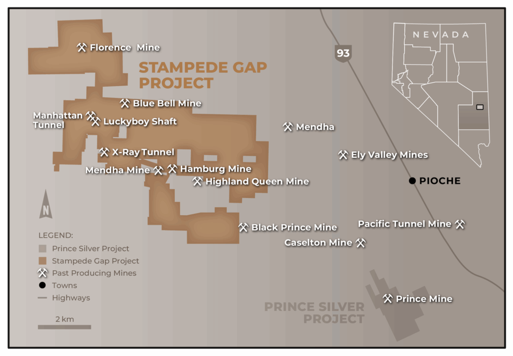 Prince Silver Stampede Gap Project Location Map